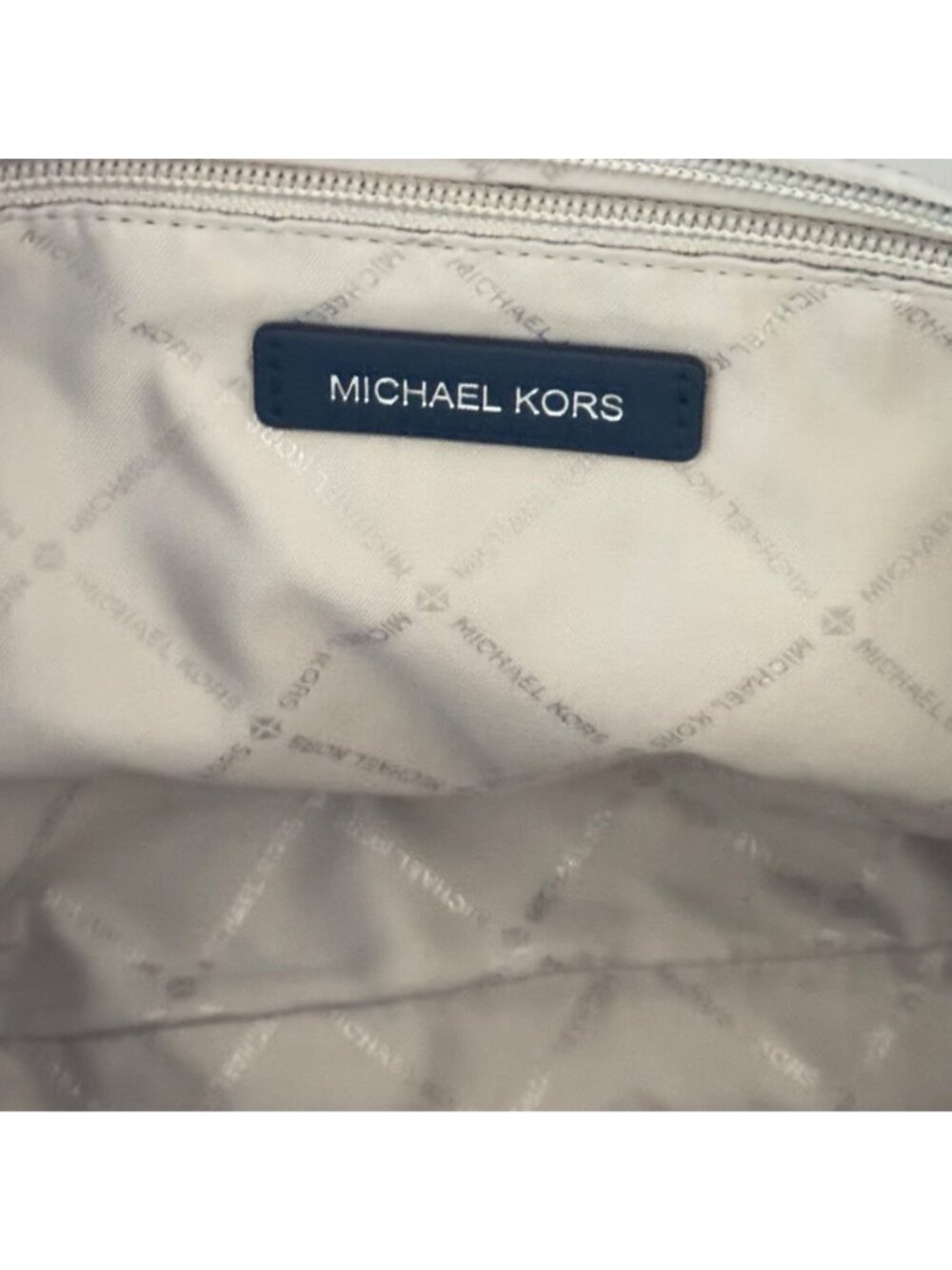 Michael Kors Blue Pebbled Leather Tote Bag Snap Closure & Dual Shoulder Straps - Picture 8 of 14